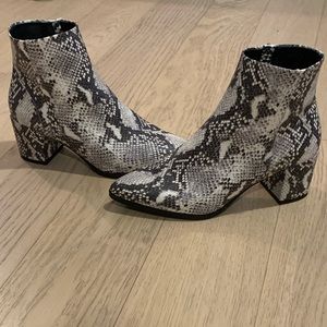 Snakeskin booties